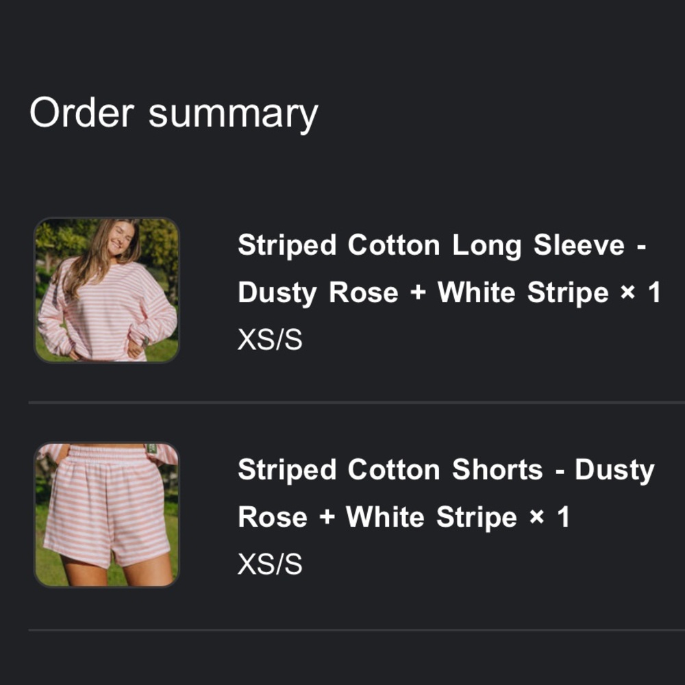 Daily Drills Dusty Rose and White Stripe Cotton Set